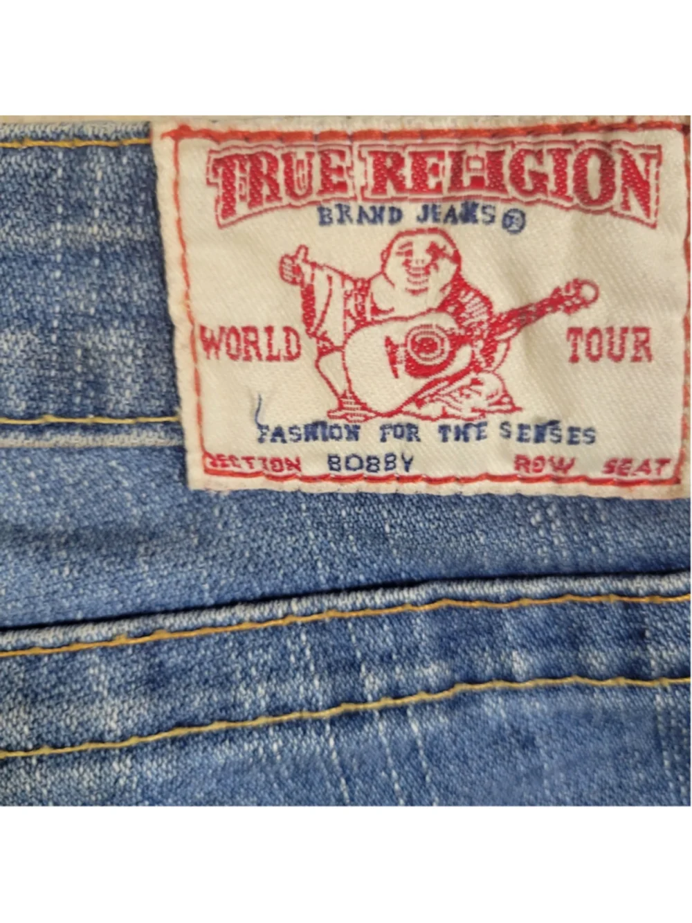 True Religion Bobby Men's Distressed Cut-Off Fray Ankle Blue Jeans Size 31/30